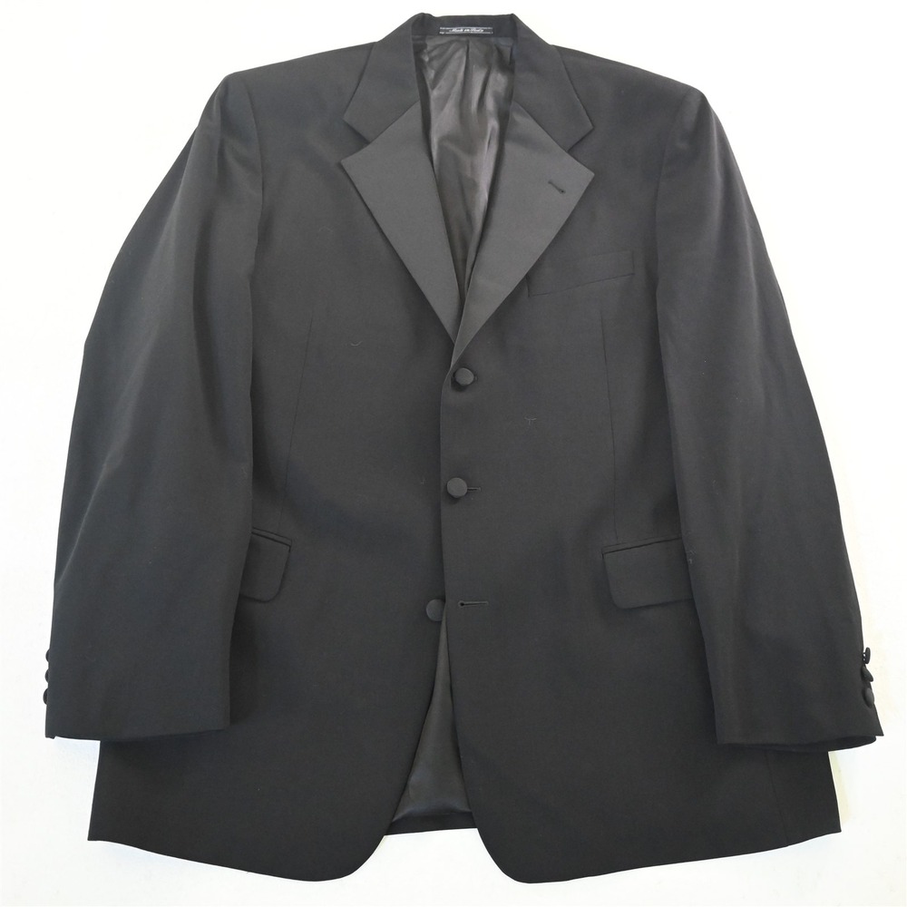 Mickey Spatz 44L Black 100% Wool Italy Made‎ Mens Tux Tuxedo Dinner Jacket